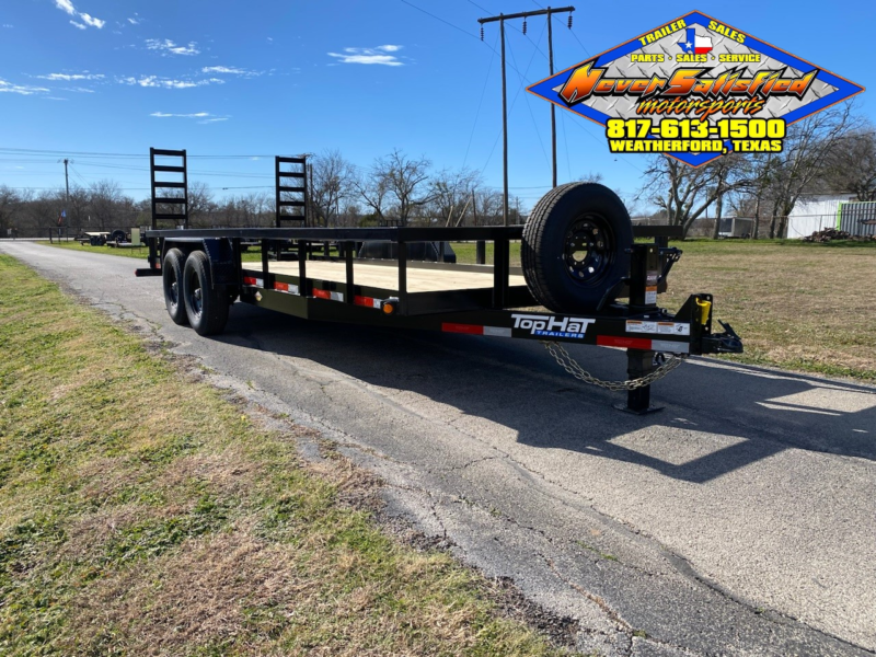 2025 TOP HAT 83" X 20' HD SQUARE TOP UTILITY TRAILER W/ STAND UP RAMPS, SPARE 14,000 GVWR