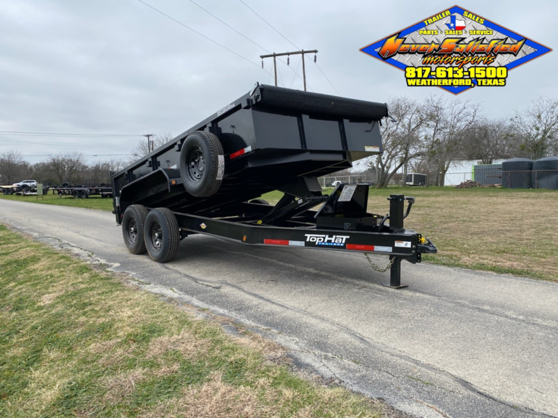 2024 TOP HAT 83" X 14' LOW PROFILE DUMP TRAILER WITH TARP, RAMPS AND SPARE 14,000 GVWR