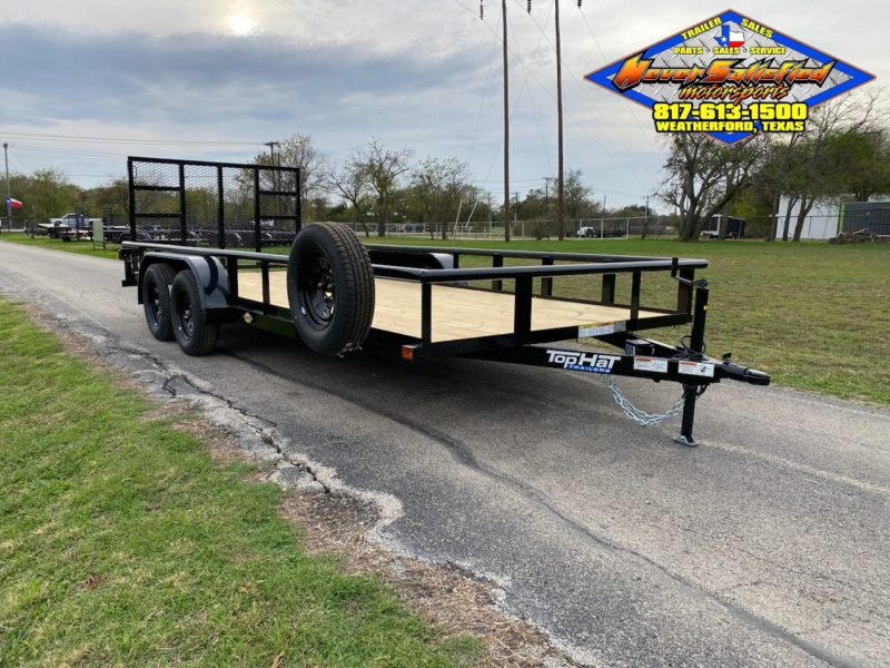 2025 TOP HAT 83" X 18' PIPE TOP UTILITY TRAILER WITH 4' SPRING ASSIST RAMP GATE, SPARE TIRE 7,000 GVWR