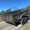 2025 TOP HAT 83" X 16' LOW PROFILE GOOSENECK DUMP TRAILER WITH TARP, RAMPS AND SPARE GREY 14,000 GVWR - Image 4