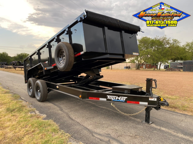 2025 TOP HAT DPX140, 83" X 16' LOW PROFILE DUMP TRAILER WITH 3' SIDES, TARP AND SPARE