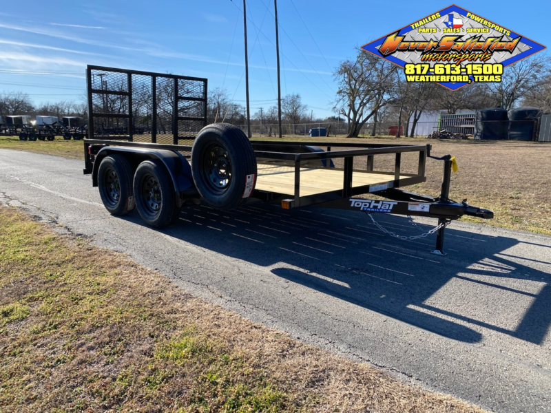 2025 TOP HAT 77" X 12' TANDEM AXLE UTILITY TRAILER W/ RAMP GATE, SPARE 4,490 GVWR