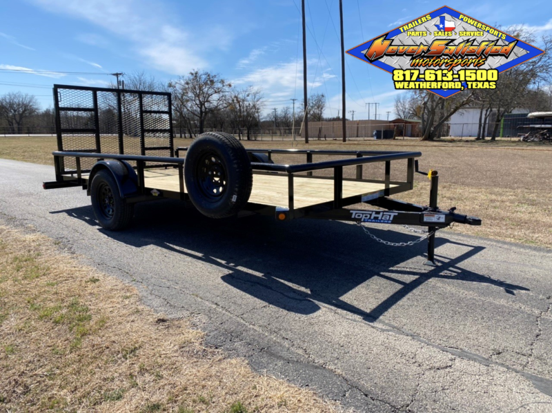 2025 TOP HAT 77″ X 14′ PIPE TOP UTILITY TRAILER W/ 4′ SPRING ASSIST RAMP GATE, SPARE 2,990 GVWR