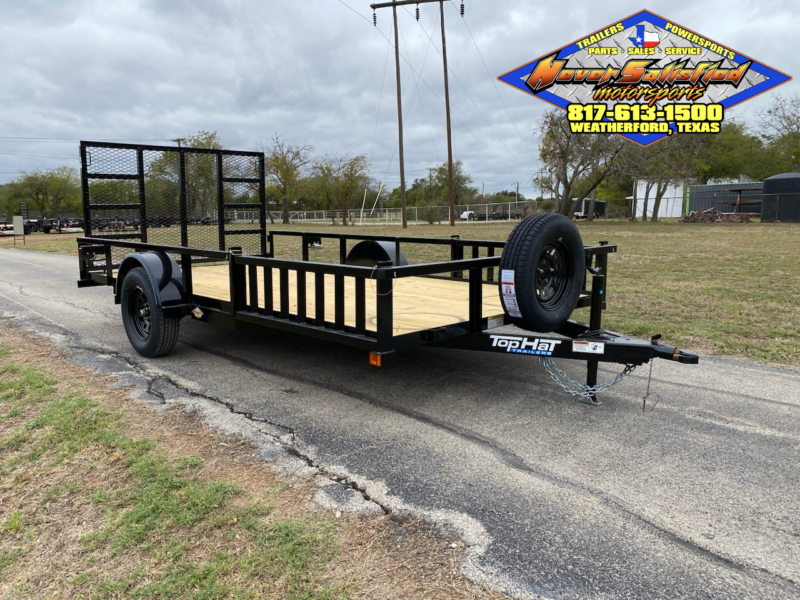 2025 TOP HAT 83" X 14' SINGLE AXLE UTILITY TRAILER W/ SIDE RAMPS, 4' SPRING ASSIST RAMP GATE, SPARE 2,990 GVWR