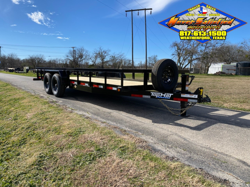 2025 TOP HAT 83" X 20' HD SQUARE TOP UTILITY TRAILER W/ SLIDE OUT RAMPS, SPARE 14,000 GVWR