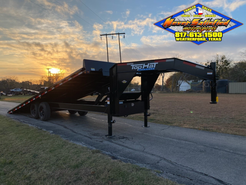 2025 TOP HAT 102" X 24' GOOSENECK HYDRAULIC TILT DECK TRAILER WITH SPARE 17,500 GVWR