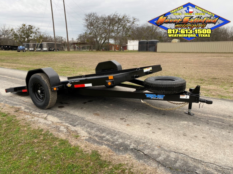 2025 TOP HAT 80" X 12' SINGLE AXLE EQUIPMENT TILT SCISSOR LIFT TRAILER WITH SPARE 7,000 GVWR