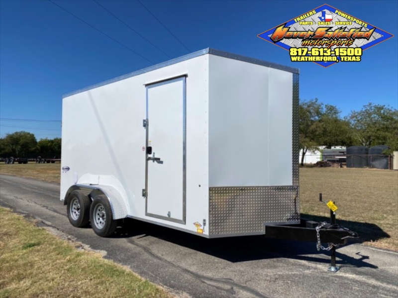 2025 LOOK 7' X 14' TANDEM AXLE ENCLOSED CARGO TRAILER WITH SPARE WHITE 7,000 GVWR