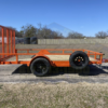 2025 LIBERTY 78" X 12' SINGLE AXLE TRAILER W/ RAMP GATE, SPARE 2,990 GVWR ORANGE - Image 3