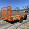 2025 LIBERTY 78" X 12' SINGLE AXLE TRAILER W/ RAMP GATE, SPARE 2,990 GVWR ORANGE - Image 4