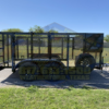 2025 TOP HAT 83″ X 12′ TANDEM AXLE LANDSCAPE TRAILER WITH WEEDEATER RACKS, TOOL CAGE AND SPARE - Image 3