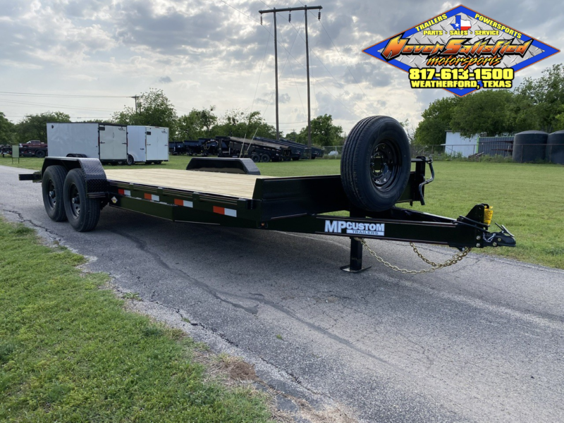 2025 MP CUSTOMS 83" X 20’ EQUIPMENT TRAILER W/ 2' DOVE TAIL, SLIDE IN RAMPS, SPARE 14,000 GVWR