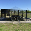 2025 TOP HAT 83″ X 12′ TANDEM AXLE LANDSCAPE TRAILER WITH WEEDEATER RACKS, TOOL CAGE AND SPARE - Image 6