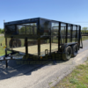 2025 TOP HAT 83″ X 12′ TANDEM AXLE LANDSCAPE TRAILER WITH WEEDEATER RACKS, TOOL CAGE AND SPARE - Image 7