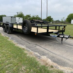 2025 TOP HAT 83" X 20' PIPE TOP TRAILER WITH SLIDE OUT RAMPS, SPARE 7,000 GVWR