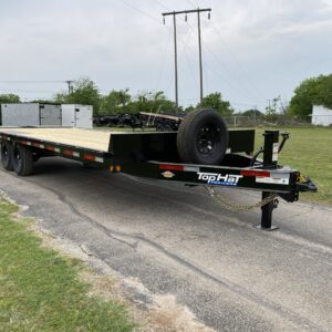 2025 TOP HAT 102" X 24' DECKOVER TRAILER WITH JUMBO RAMPS AND SPARE 14,000 GVWR
