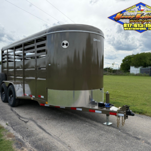 2025 DELCO 6' X 16' BUMPER PULL STOCK TRAILER WESTERN BEIGE 12,000 GVWR