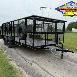 2025 TIGERTX 83" X 16' LANDSCAPE TRAILER W/ STORAGE BOX, WEED EATER RACKS, 4' SIDES AND SPARE 7,000 GVWR