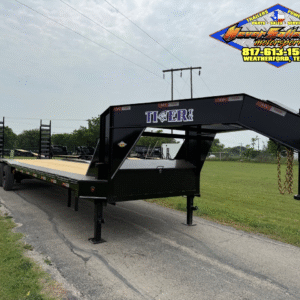 2025 TIGERTX 102" X 30' GOOSENECK TRAILER W/ DRIVE OVER FENDERS, STAND UP RAMPS, 18PLY TIRES, 20,000 GVWR
