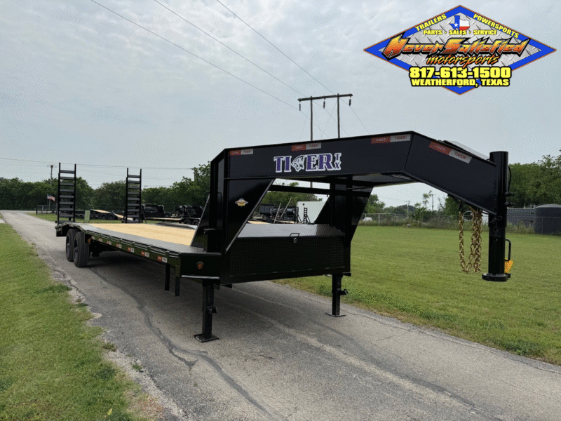 2025 TIGERTX 102" X 30' GOOSENECK TRAILER W/ DRIVE OVER FENDERS, STAND UP RAMPS, 18PLY TIRES, 20,000 GVWR
