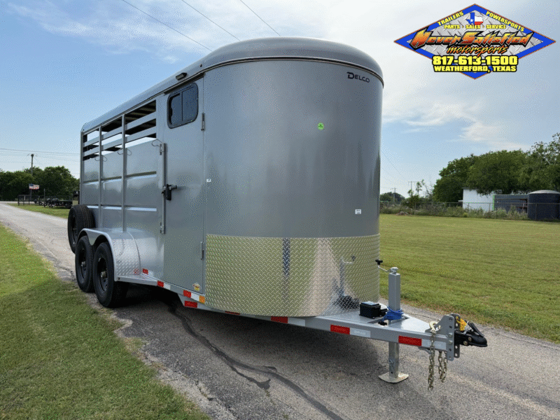 2025 DELCO 6' X 16' 3 HORSE TRAILER BUMPER PULL SILVER 12,000 GVWR