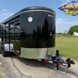 2025 DELCO 6' X 16' BUMPER PULL STOCK TRAILER BLACK 12,000 GVWR