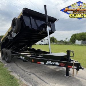 2025 LIBERTY 83" X 14' TELESCOPING DUMP TRAILER WITH TARP, RAMPS AND SPARE 15,400 GVWR