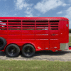 2025 DELCO 6' X 16' BUMPER PULL STOCK TRAILER RED 12,000 GVWR - Image 3