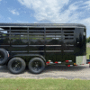 2025 DELCO 6' X 16' BUMPER PULL STOCK TRAILER BLACK 12,000 GVWR - Image 3