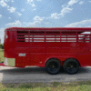 2025 DELCO 6' X 16' BUMPER PULL STOCK TRAILER RED 12,000 GVWR - Image 6