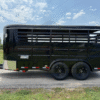 2025 DELCO 6' X 16' BUMPER PULL STOCK TRAILER BLACK 12,000 GVWR - Image 6