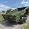 2025 DELCO 83" X 14' TELESCOPING DUMP TRAILER WITH TARP, RAMPS AND SPARE ARMY GREEN 14,000 GVWR - Image 6