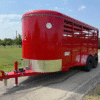 2025 DELCO 6' X 16' BUMPER PULL STOCK TRAILER RED 12,000 GVWR - Image 7