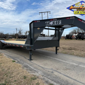 2026 TIGERTX 102" X 24' GOOSENECK TRAILER W/ DRIVE OVER FENDERS AND SLIDE IN RAMPS, SPARE 14,000 GVWR