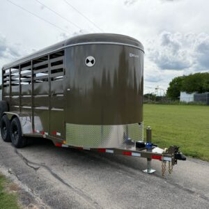 2025 DELCO 6' X 16' BUMPER PULL STOCK TRAILER WESTERN BEIGE 12,000 GVWR