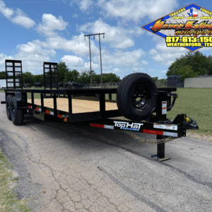 2025 TOP HAT 83" X 20' HD SQUARE TOP UTILITY TRAILER 5XM STAND UP RAMPS, SPARE 14,000 GVWR