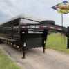 2025 DELCO 6' 8" X 32' BAR TOP GOOSENECK CATTLE STOCK TRAILER BLACK/GREY 21,000 GVWR - Image 2