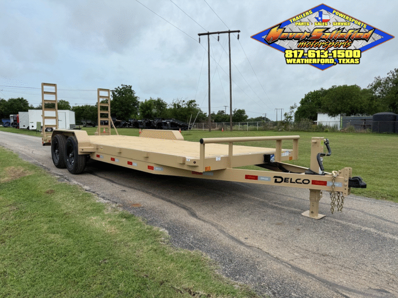 2025 DELCO 83" X 22' BUMPER PULL EQUIPMENT TRAILER WITH STAND UP RAMPS MOJAVE TAN 14,000 GVWR