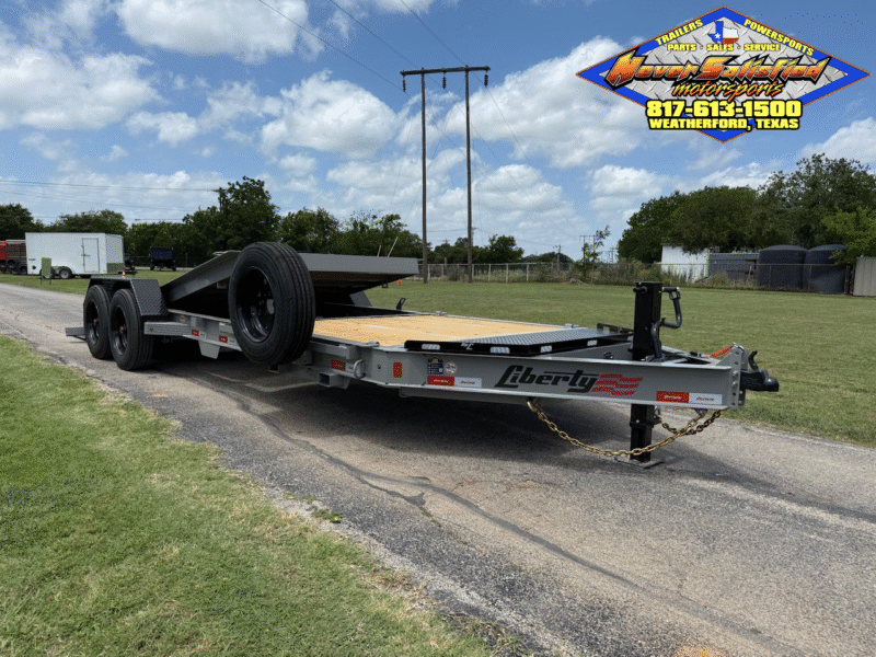 2025 LIBERTY TRAILERS 83" X 22' TILT DECK TRAILER WITH SPARE GRAY/BLACK 17,500 GVWR
