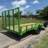 2025 LIBERTY 78" X 14' SINGLE AXLE TRAILER W/ DOVE TAIL, RAMP GATE, SPARE LIME GREEN 2,990 GVWR - Image 4