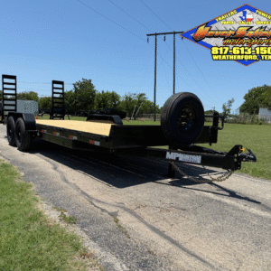 2025 MP CUSTOMS 83" X 22’ EQUIPMENT TRAILER W/ 2' DOVE TAIL, STAND UP RAMPS, SPARE 14,000 GVWR
