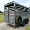 2026 DELCO 6' X 16' BUMPER PULL STOCK TRAILER FIGHTER JET GREY 12K GVWR - Image 4