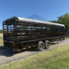 2026 DELCO 6′ 8″ X 24′ BAR TOP GOOSENECK CATTLE STOCK TRAILER 14K-GVWR  BLACK/GRAY - Image 4