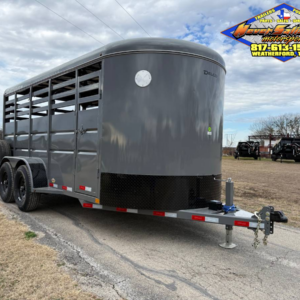 2026 DELCO 6'8" X 16' BUMPER PULL STOCK TRAILER FIGHTER JET GREY 12K GVWR