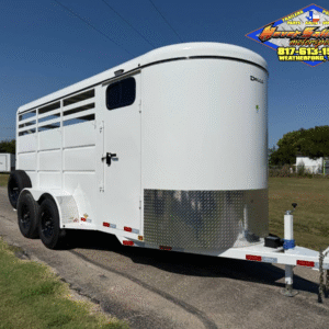 2026 DELCO 6' X 16' 3 HORSE TRAILER BUMPER PULL WHITE 12,000 GVWR