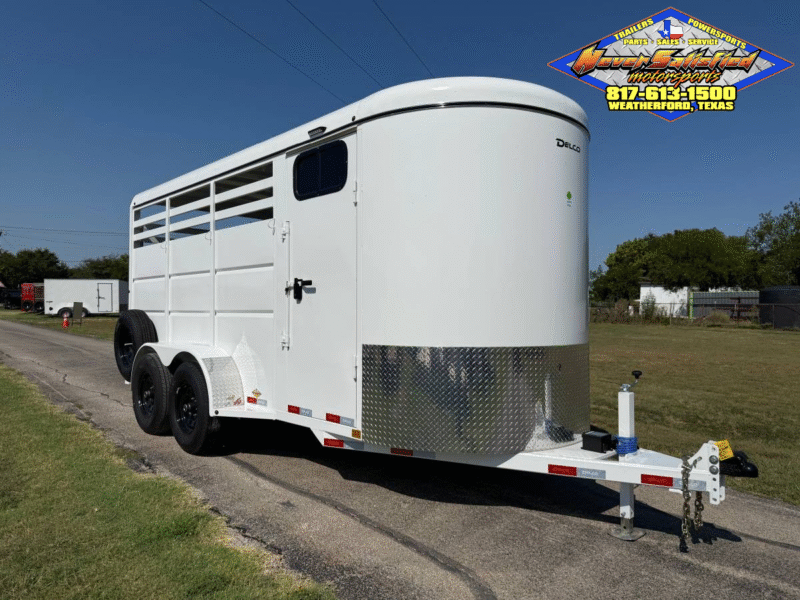 2026 DELCO 6' X 16' 3 HORSE TRAILER BUMPER PULL WHITE 12,000 GVWR