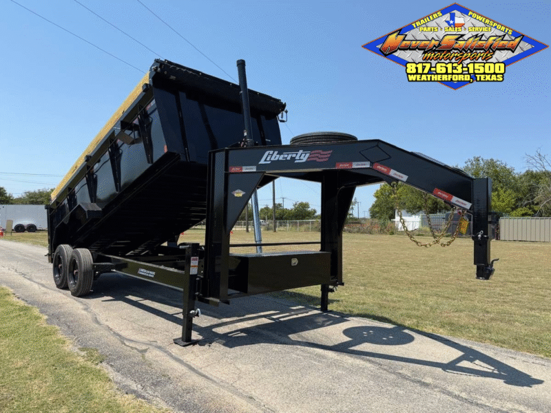 2025 LIBERTY 83"X16' GOOSENECK HI-SIDE DUMP 17500 GVWR WITH TARP, RAMPS, AND SPARE
