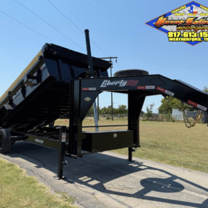 2025 LIBERTY 83"X16' GOOSENECK LOW-SIDE DUMP 17500 GVWR WITH TARP, RAMPS, AND SPARE