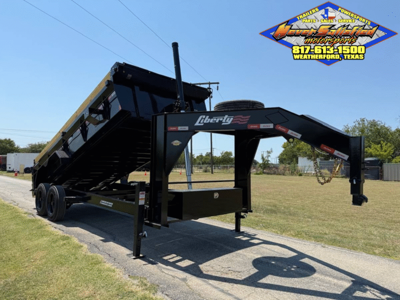 2025 LIBERTY 83"X16' GOOSENECK LOW-SIDE DUMP 17500 GVWR WITH TARP, RAMPS, AND SPARE
