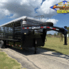 2026 DELCO 6′ 8″ X 20′ BAR TOP GOOSENECK CATTLE STOCK TRAILER 14K-GVWR  BLACK/GRAY - Image 2
